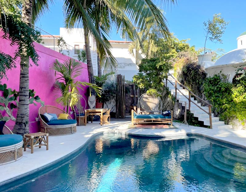 View of the swimming pool at the Villa the NLP course is held at